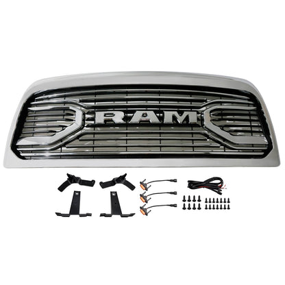 Dodge Ram 2500/3500 2010-2018 Laramie Chrome Front Bumper Grille W/ Led Light