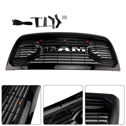 2010-2018 Ram 2500/3500 Laramie Black Front Bumper Grille W/ Led Light