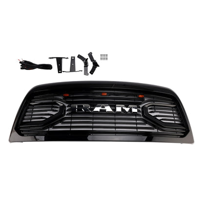 2010-2018 Ram 2500/3500 Laramie Black Front Bumper Grille W/ Led Light