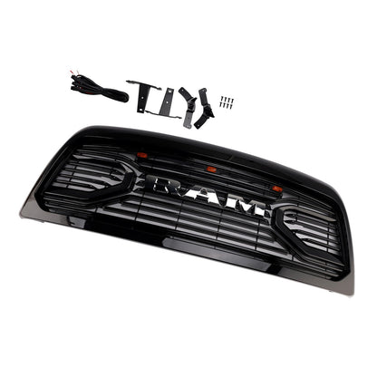2010-2018 Ram 2500/3500 Laramie Black Front Bumper Grille W/ Led Light