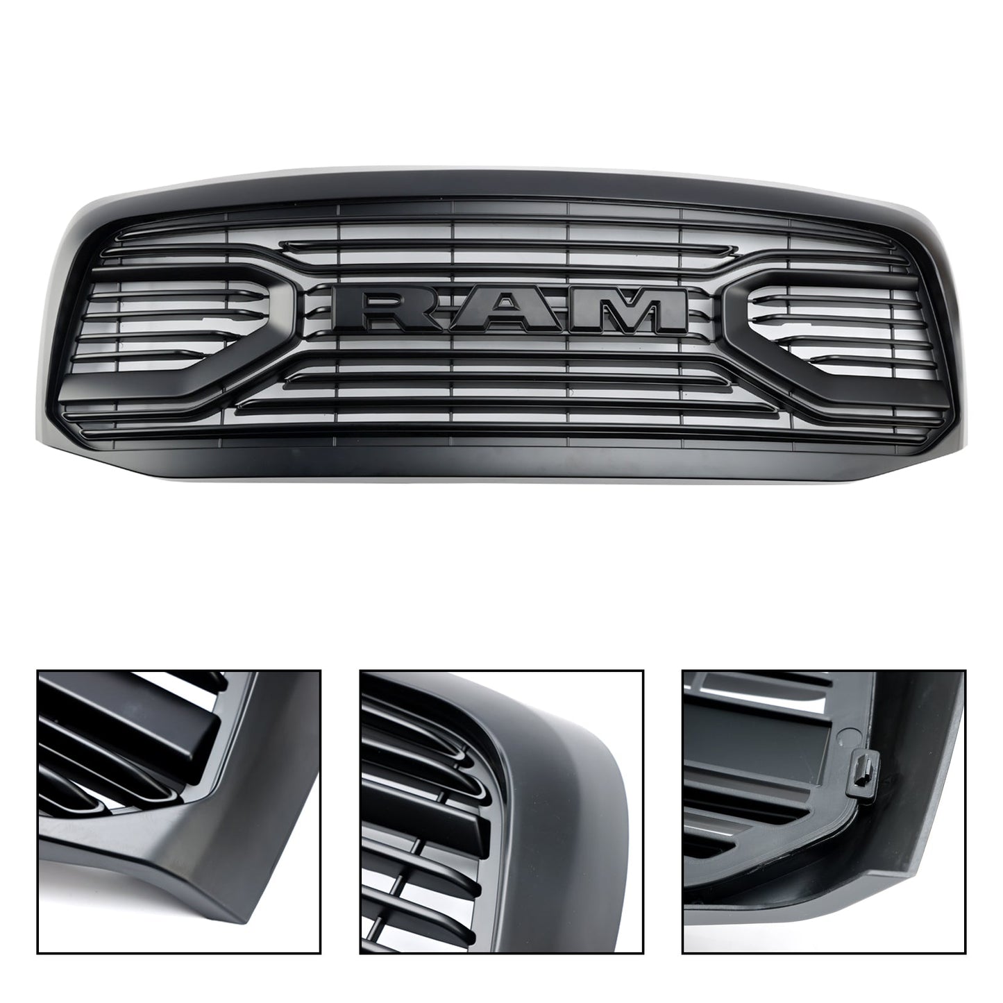 2006-2008 Dodge Ram 1500 2500 3500 Front Bumper Grill Big Horn Style Matt Black Replacement Grille