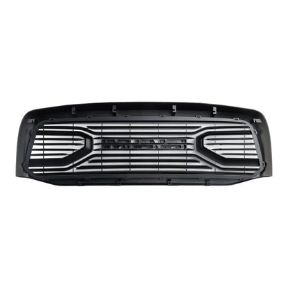 2006-2008 Dodge Ram 1500 2500 3500 Big Horn Black Grill Air Intake Radiator Bumper Front Grille W/ LED Light