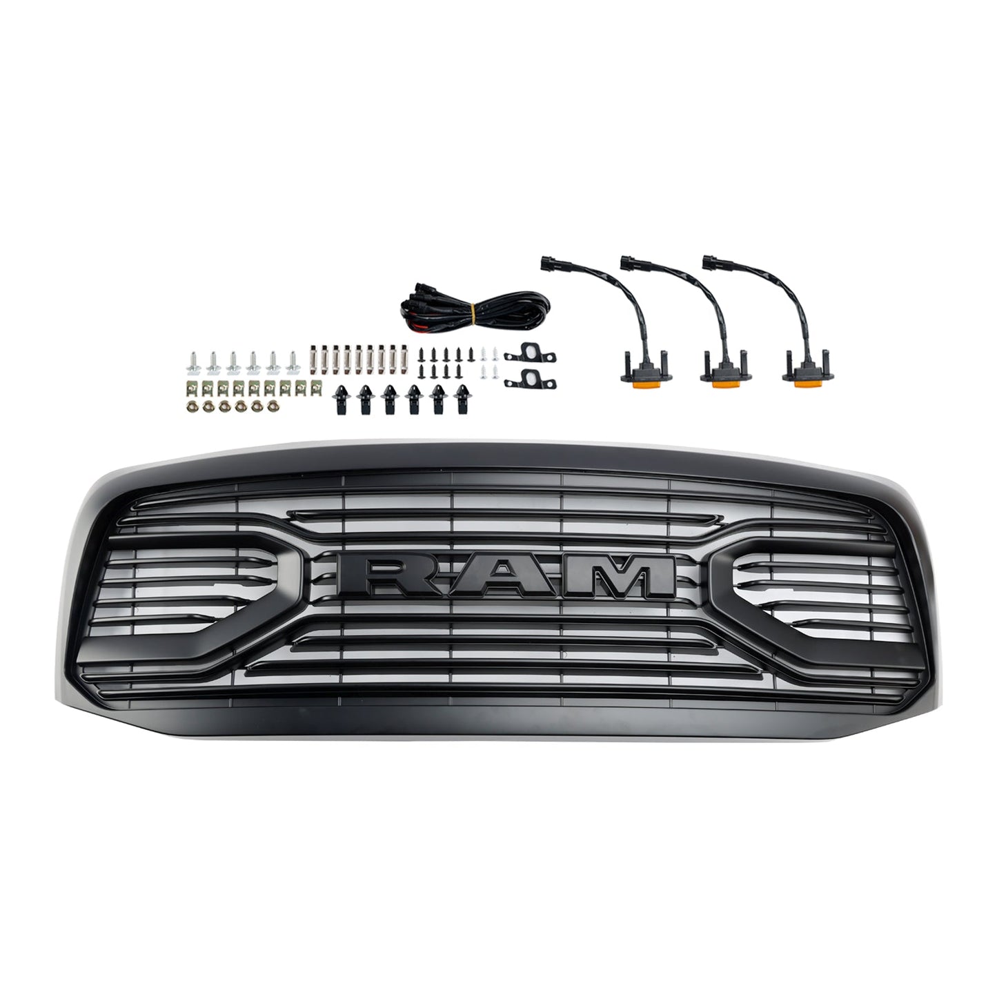 2006 2007 2008 Big Horn Style Dodge Ram 1500 2500 3500 Black Grille Front Bumper Radiator Grill