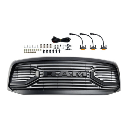 2006 2007 2008 Big Horn Style Dodge Ram 1500 2500 3500 Black Grille Front Bumper Radiator Grill