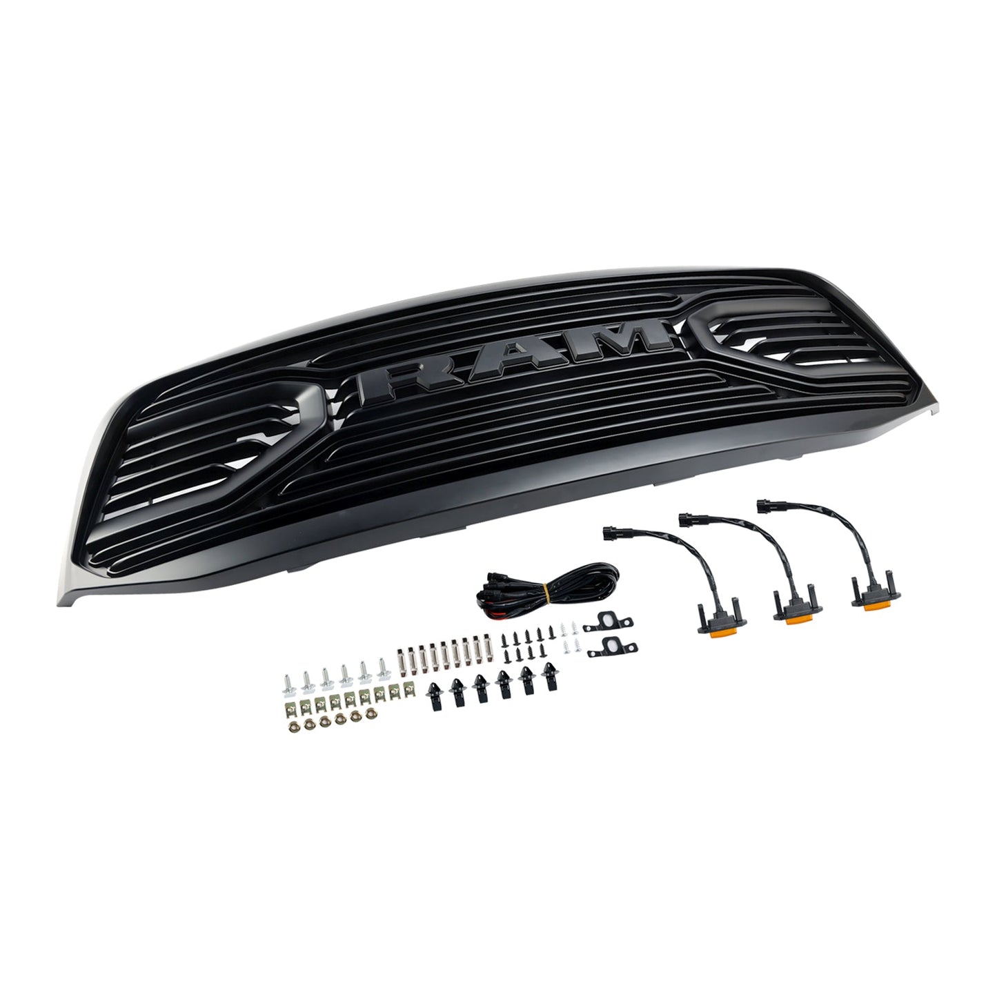 2006 2007 2008 Big Horn Style Dodge Ram 1500 2500 3500 Black Grille Front Bumper Radiator Grill