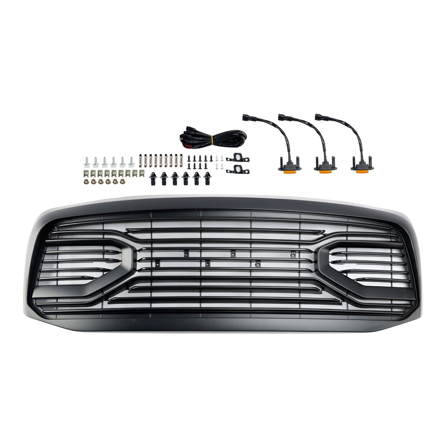 2006 2007 2008 Big Horn Style Dodge Ram 1500 2500 3500 Black Grille Front Bumper Radiator Grill