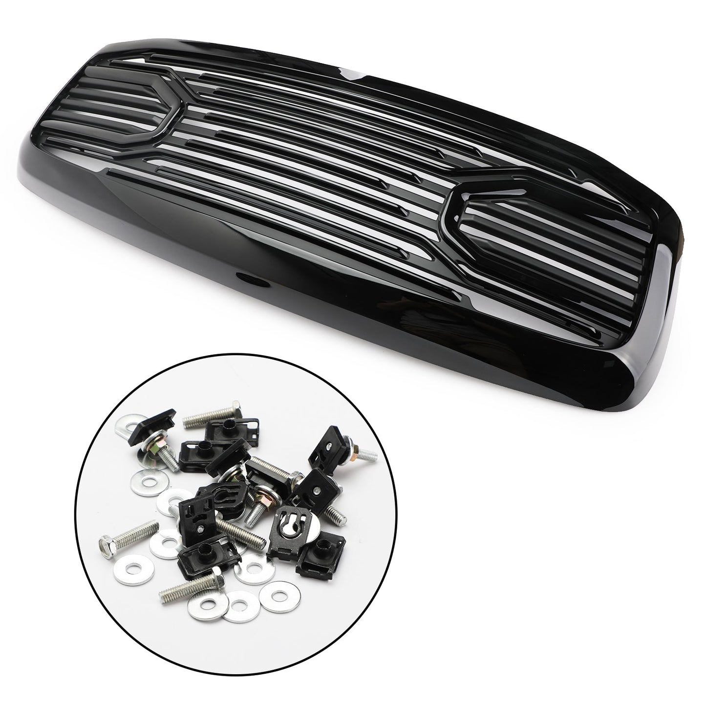 2006 2007 2008 Big Horn Style Dodge Ram 1500 2500 3500 Black Grille Front Bumper Radiator Grill