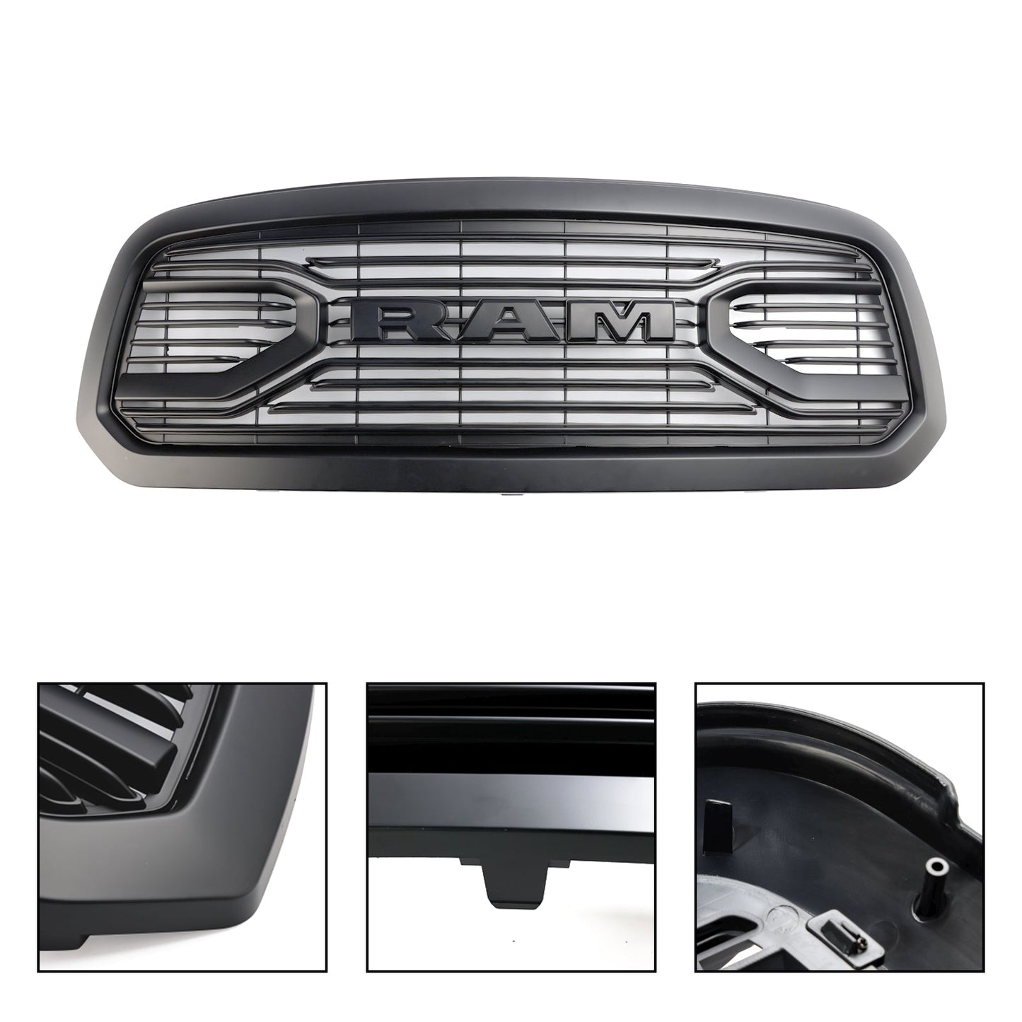 Ram 1500 2013-2018 Dodge Black Big Horn Style Front Bumper Grill