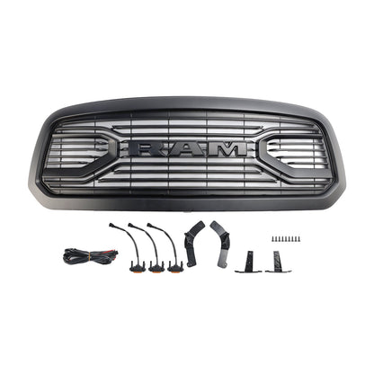 Ram 1500 2013-2018 Dodge Black Big Horn Style Front Bumper Grill