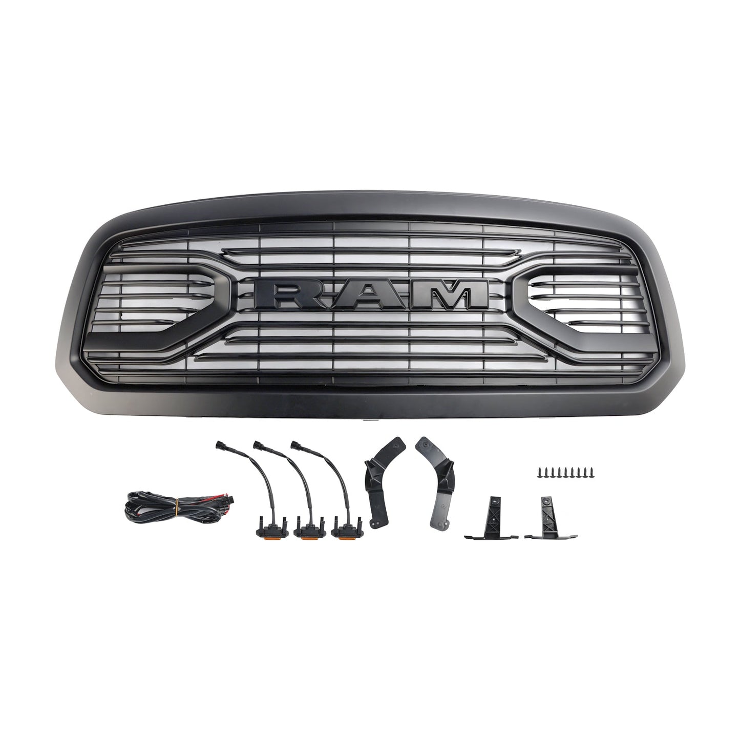 2013-2018 Dodge Ram 1500 Black Big Horn Style Front Bumper Grill