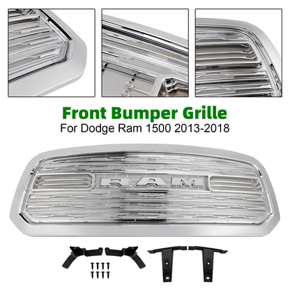 2013-2018 Dodge Ram 1500 LTD Style Front Bumper Grill Grille Chrome