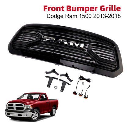 2013-2018 Ram 1500 Dodge Black Big Horn Style Front Bumper Grill