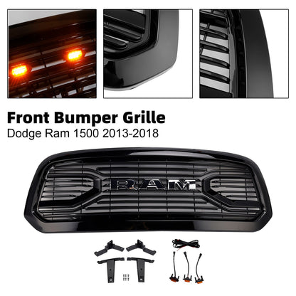 2013-2018 Ram 1500 Dodge Black Big Horn Style Front Bumper Grill