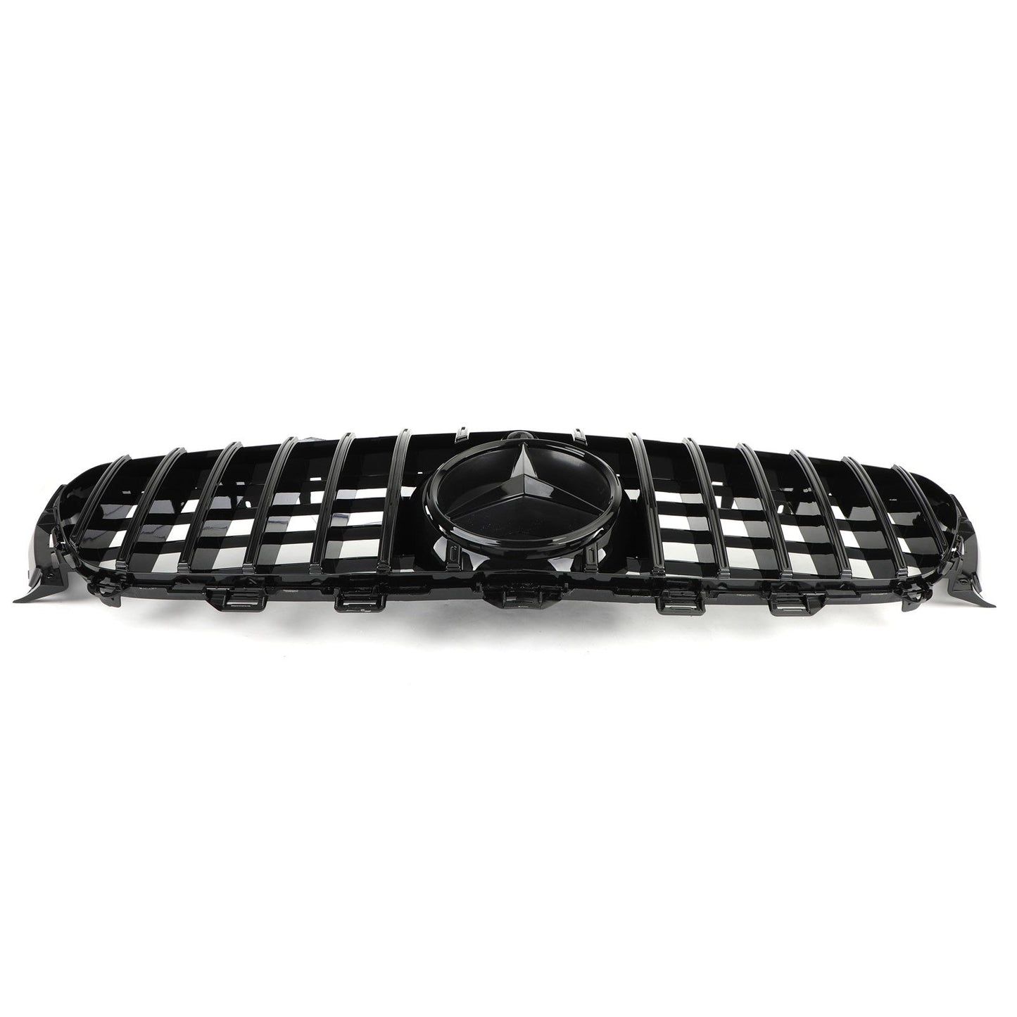 Mercedes Benz W213 E-Class 2016-2019 Front Bumper Grill GTR Style Glossy Black Grille W/ Star Emblem & AMG Emblem