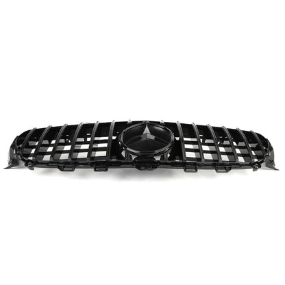 Mercedes Benz W213 E-Class 2016-2019 Front Bumper Grill GTR Style Glossy Black Grille W/ Star Emblem & AMG Emblem
