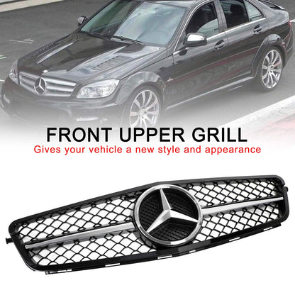 Mercedes Benz 2008-2014 C-Class W204 C250 C300 C350 Front Bumper Grill Black Replacment Grill