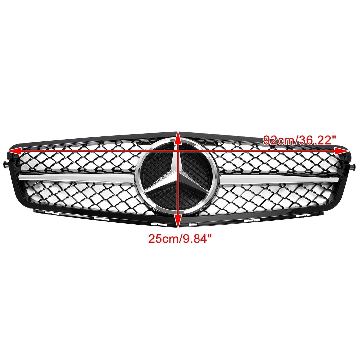 Mercedes Benz 2008-2014 C-Class W204 C250 C300 C350 Front Bumper Grill Black Replacment Grill