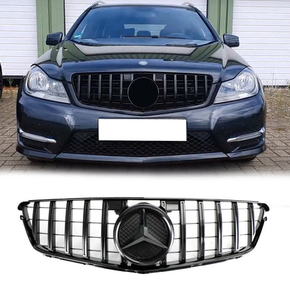 Mercedes Benz 2008-2014 C-Class W204 C250 C300 C350 Front Bumper Grill Black Replacment Grille