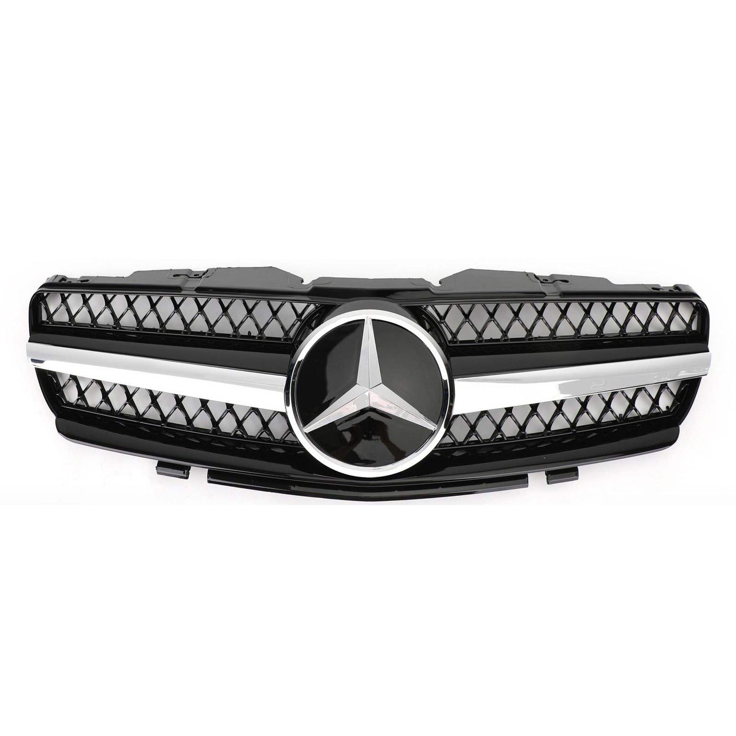 2002-2006 Mercedes Benz R230 SL Class SL350/500/600/SL55/65 1 Fin Star Grill black Chrome Grille