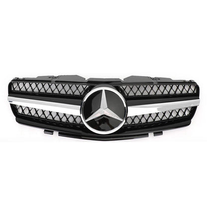 2002-2006 Mercedes Benz R230 SL Class SL350/500/600/SL55/65 1 Fin Star Grill black Chrome Grille