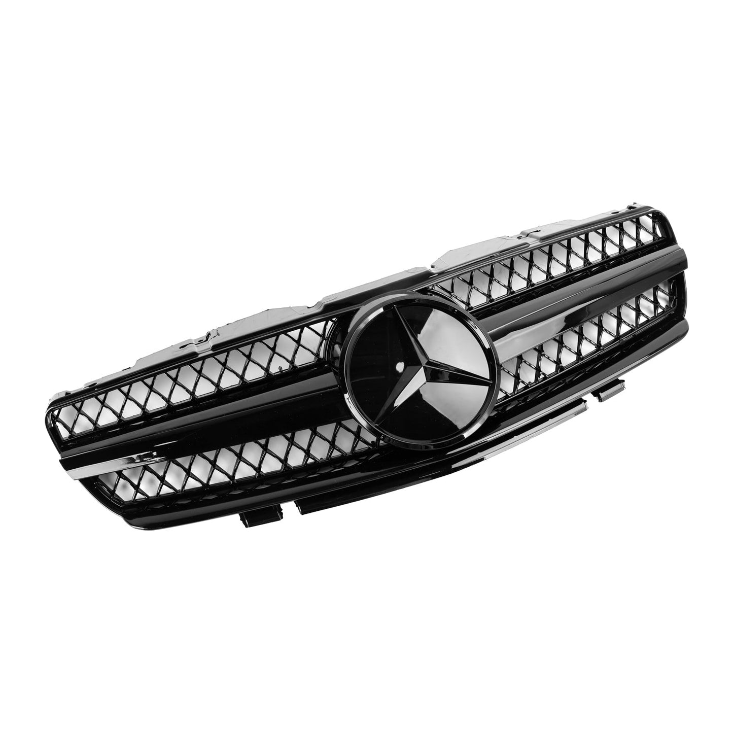 2002-2006 Mercedes Benz R230 SL Class SL350/500/600/SL55/65 1 Fin Star Grill black Chrome Grille