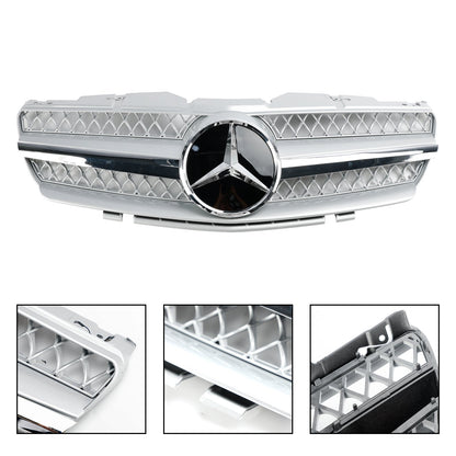 2002-2006 Mercedes Benz SL-Class R230 SL350 SL500 SL600 SL55 SL65 Front Bumper Grill Silver Chrome Grille