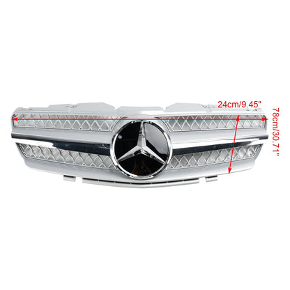 2002-2006 Mercedes Benz SL-Class R230 SL350 SL500 SL600 SL55 SL65 Front Bumper Grill Silver Chrome Grille