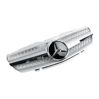 2002-2006 Mercedes Benz SL-Class R230 SL350 SL500 SL600 SL55 SL65 Front Bumper Grill Silver Chrome Grille