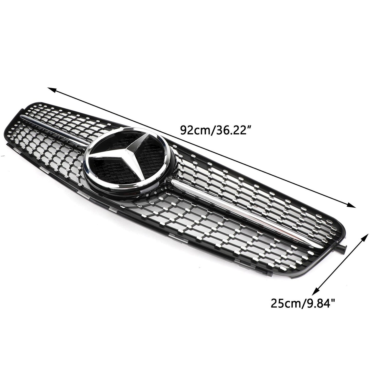 2008-2014 W204 Benz C-Class C200 C230 C250 C300 C350 Diamond Black Chrome Front Grille Grill