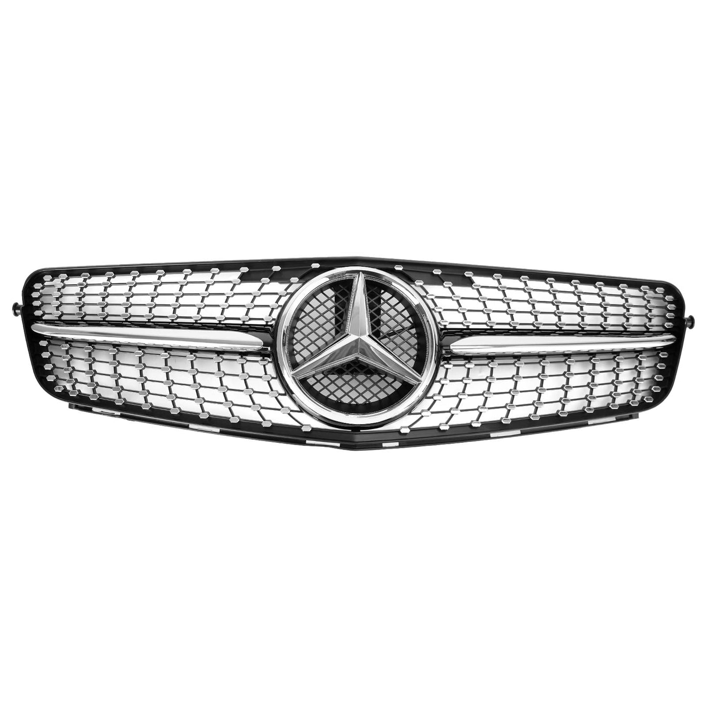 2008-2014 Mercedes Benz W204 C-Class C300 C350 Diamond Front Bumper Grill LED Emblem Grille