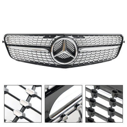 2008-2014 W204 C300 C350 C250 C200 Benz C-Class Diamond Black Chrome Front Grill