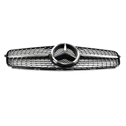 2008-2014 Mercedes Benz C-Class W204 C200 C230 C250 C300 C350 Diamond Black Chrome Front Grille Grill
