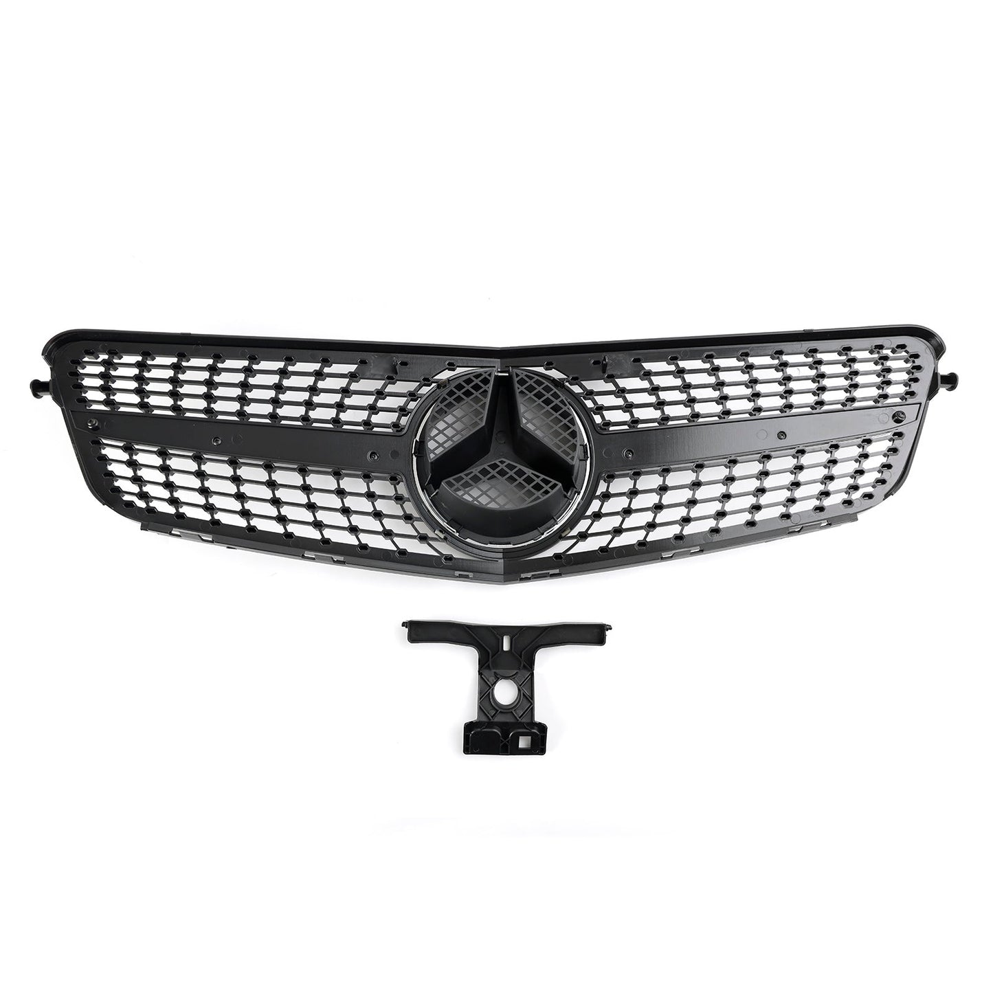 2008-2014 Mercedes Benz C-Class W204 C200 C230 C250 C300 C350 Diamond Black Chrome Front Grille Grill