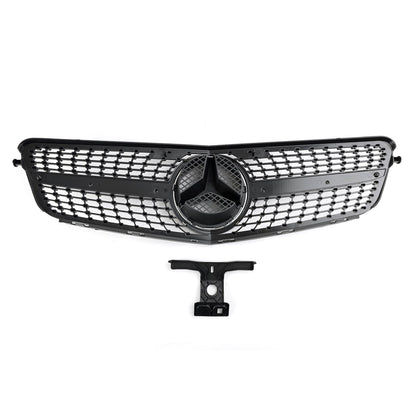 2008-2014 Mercedes Benz C-Class W204 C200 C230 C250 C300 C350 Diamond Black Chrome Front Grille Grill
