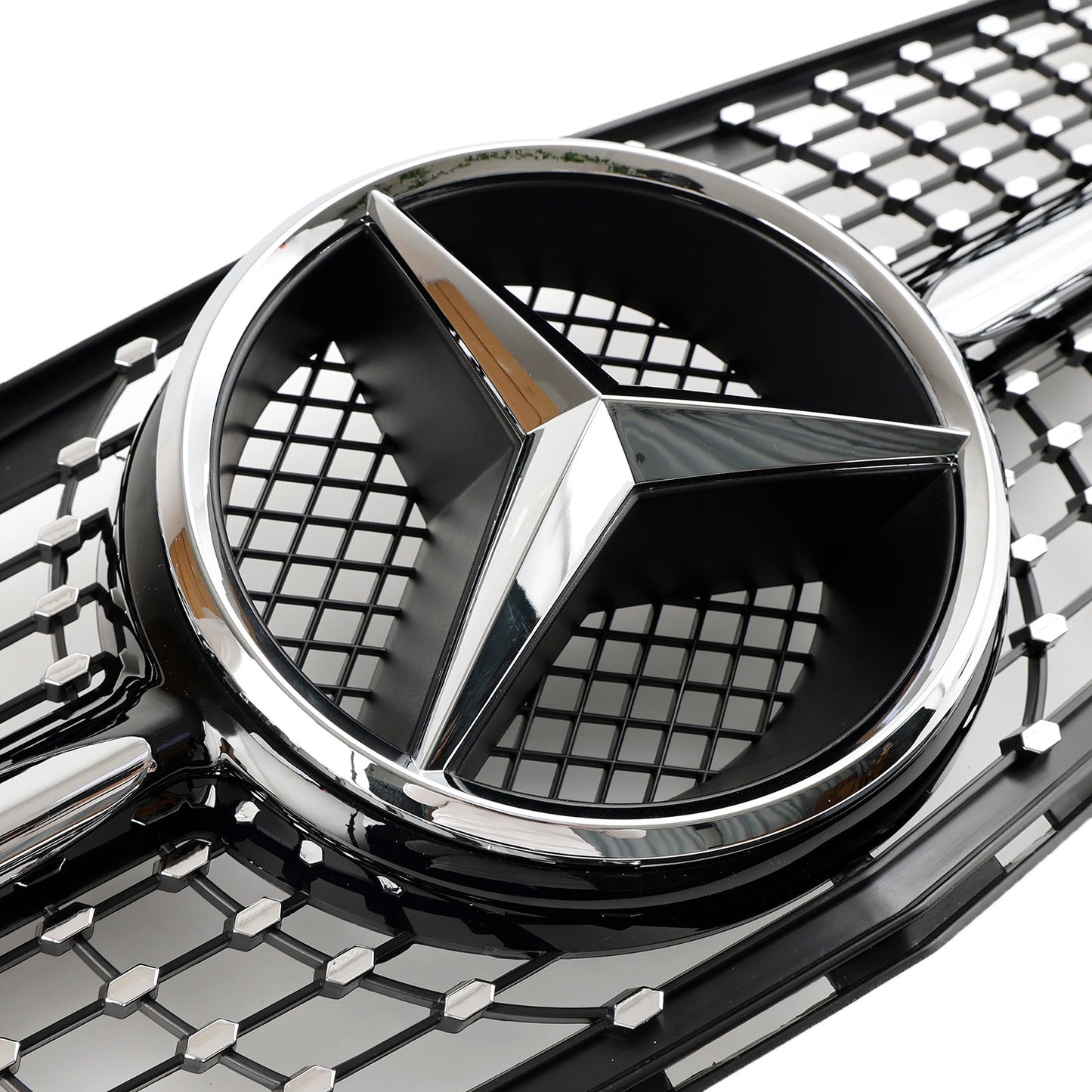 2008-2014 W204 C300 C350 C250 C200 Benz C-Class Diamond Black Chrome Front Grill