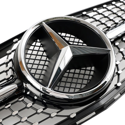 2008-2014 W204 C300 C350 C250 C200 Benz C-Class Diamond Black Chrome Front Grill