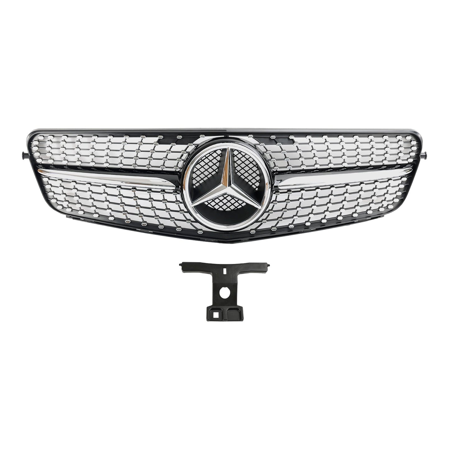 2008-2014 W204 C300 C350 C250 C200 Benz C-Class Diamond Black Chrome Front Grill