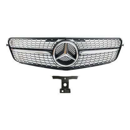 2008-2014 W204 C300 C350 C250 C200 Benz C-Class Diamond Black Chrome Front Grill