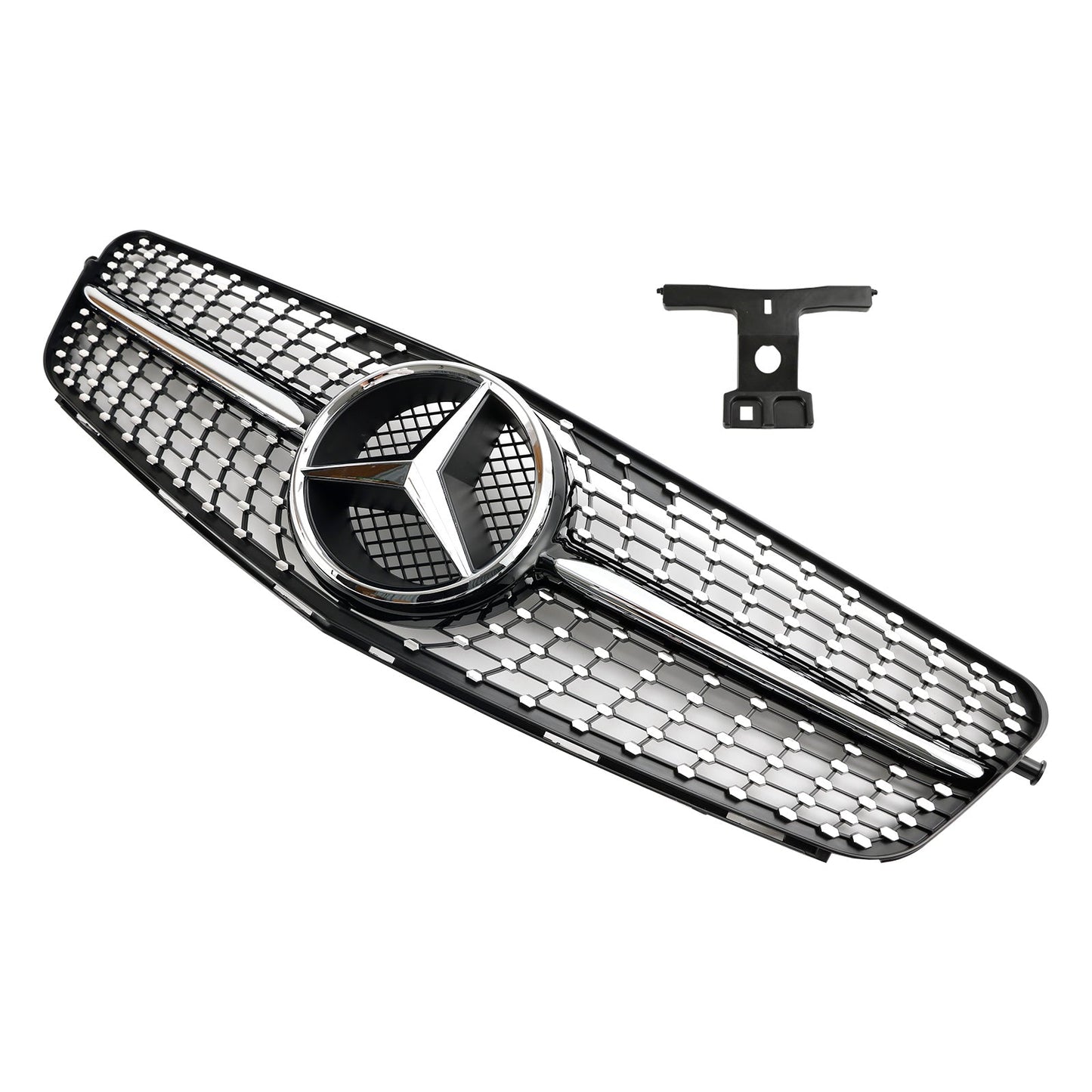 2008-2014 W204 C300 C350 C250 C200 Benz C-Class Diamond Black Chrome Front Grill