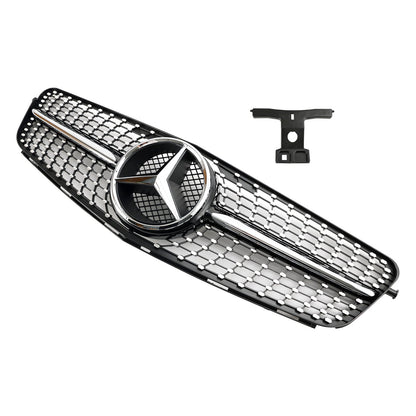 2008-2014 W204 C300 C350 C250 C200 Benz C-Class Diamond Black Chrome Front Grill