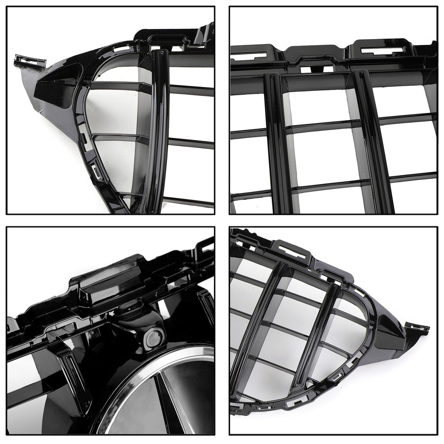 2019-2021 Mercedes Benz C-Class W205 C205 A205 Glossy Black GT Style Grill Front Bumper Replacement Grille