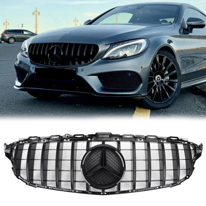 Mercedes Benz | 2015-2018 | C-Class W205 C205 | GTR Grill | Glossy Black | Front Grille With Star Emblem