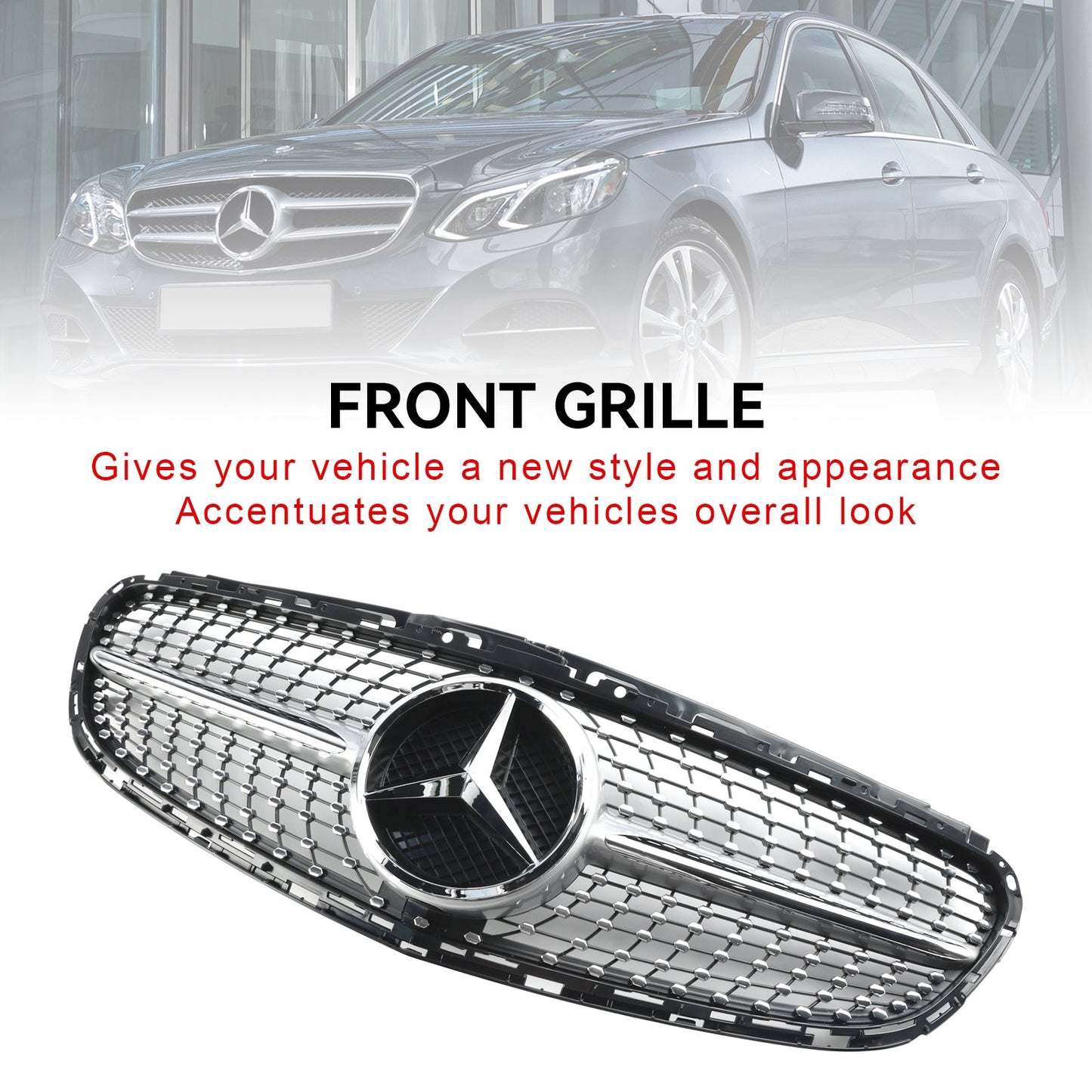 2013-2016 Mercedes Benz E-Class W212 Facelift Front Bumper Grill Diamond Grill Replacement