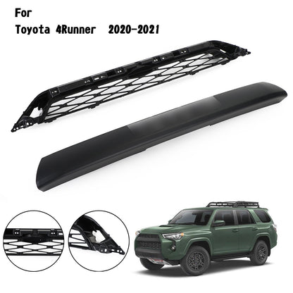 2020-2024 Toyota 4Runner 2 Piece Front Bumper Grille TRD PRO Style Black Grill Kit W/ LED