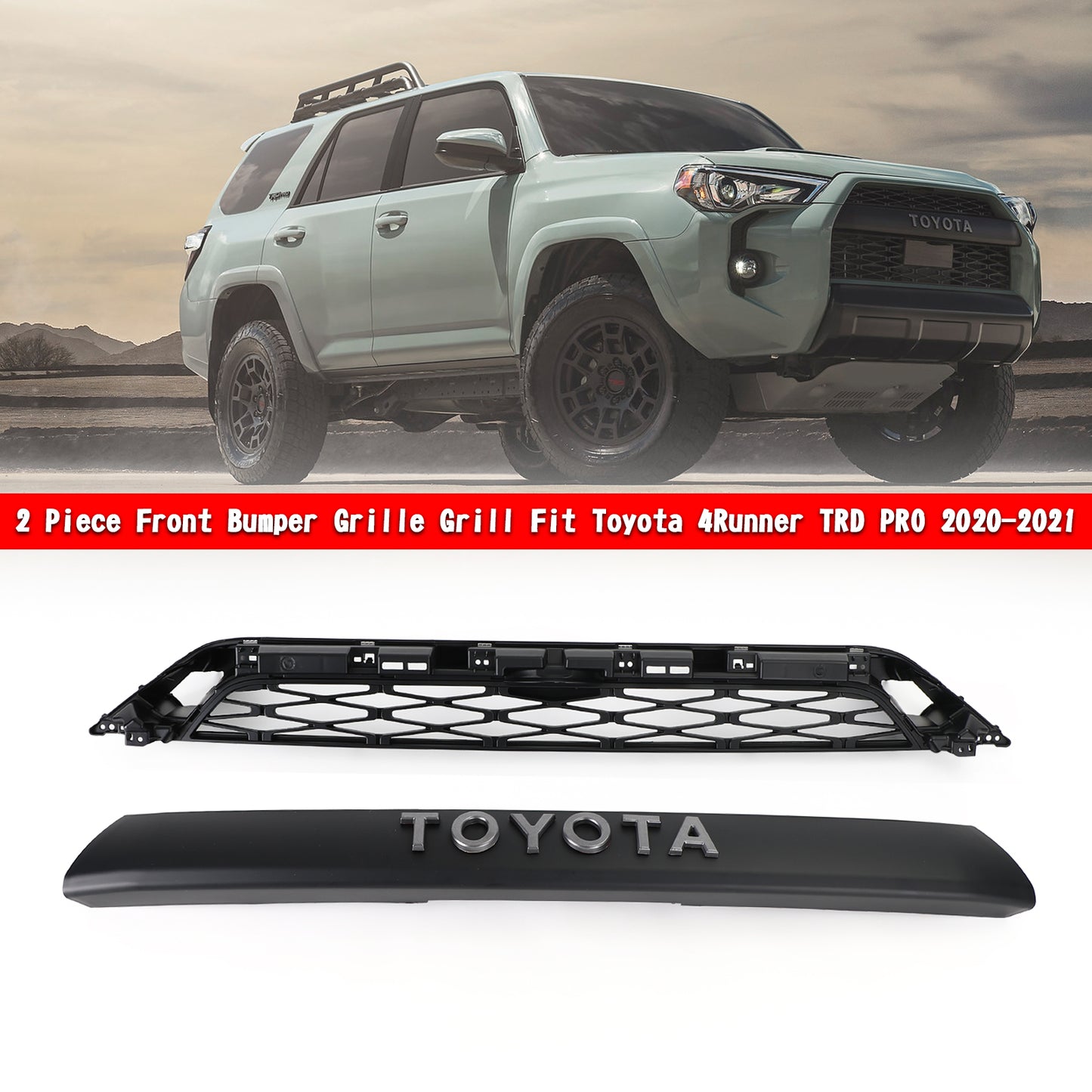 2014-2020 Toyota 4Runner TRD PRO Style Front Upper Grill Replacement