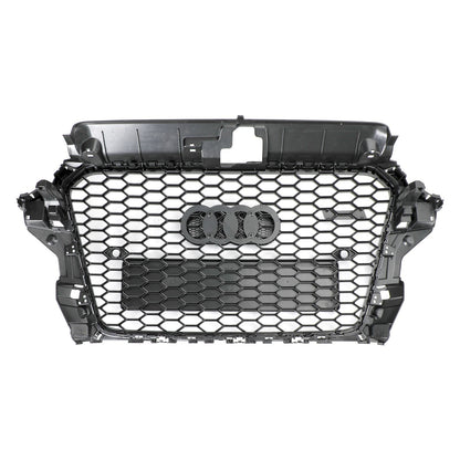 Audi A3/ A3 Sline/ S3 2013-2016 Black Grill Replacement Front Bumper Grille W/ Ring Emblem