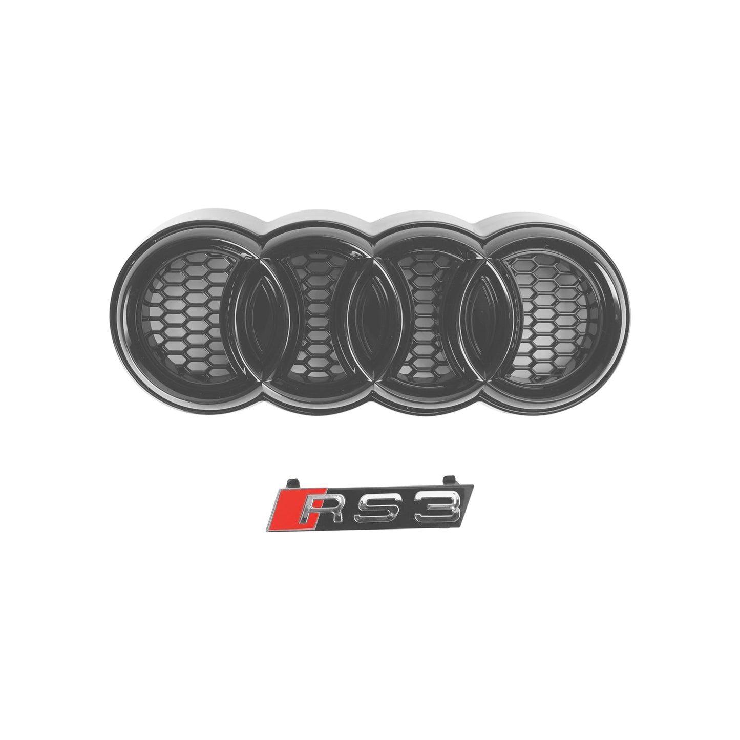 Audi A3/ A3 Sline/ S3 2013-2016 Black Grill Replacement Front Bumper Grille W/ Ring Emblem