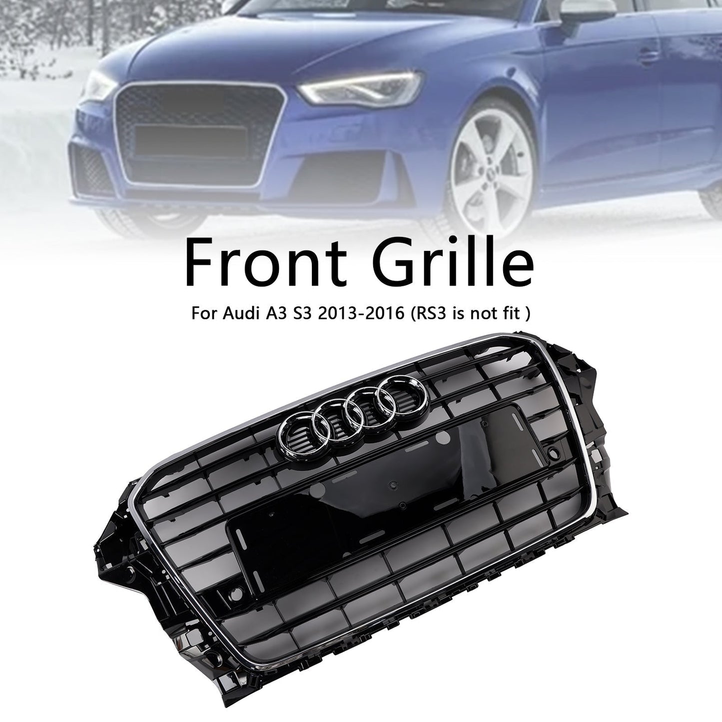 2013-2016 Audi A3 S3 Chrome S3 Style Front Bumper Grille Grill 8V3853651