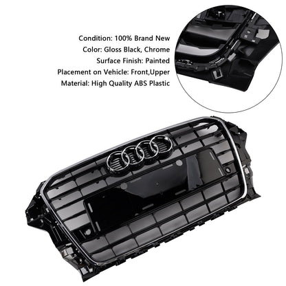 Audi A3/ A3 Sline/ S3 2013-2016 Black Grill Replacement Front Bumper Grille W/ Ring Emblem