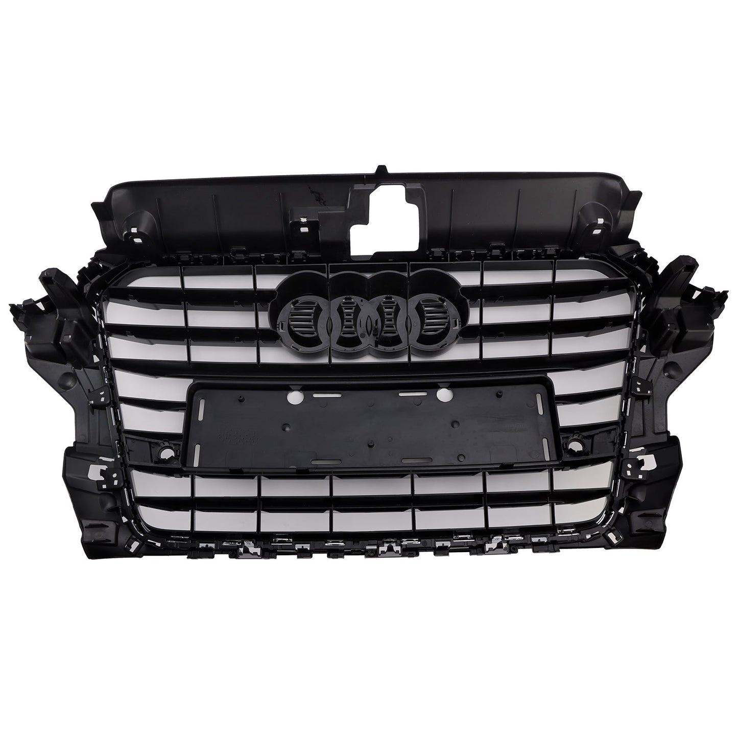 Audi A3/ A3 Sline/ S3 2013-2016 Black Grill Replacement Front Bumper Grille W/ Ring Emblem
